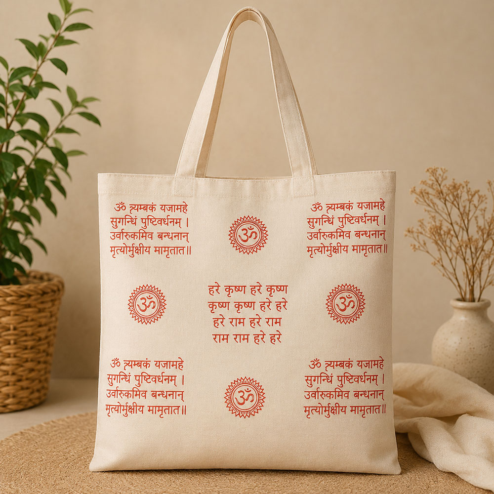 Hare Krishna Cotton Canvas Tote Bag