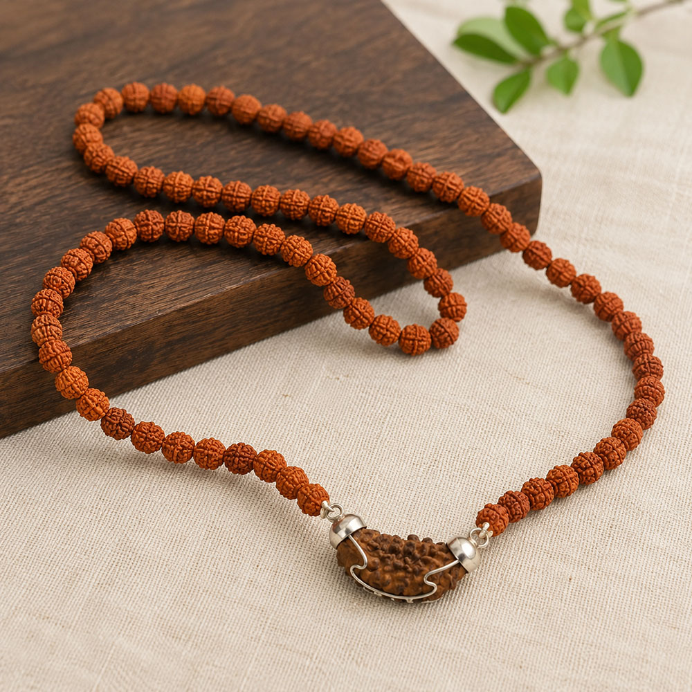 Authentic  and 5 Mukhi Rudraksha Meditation Mala