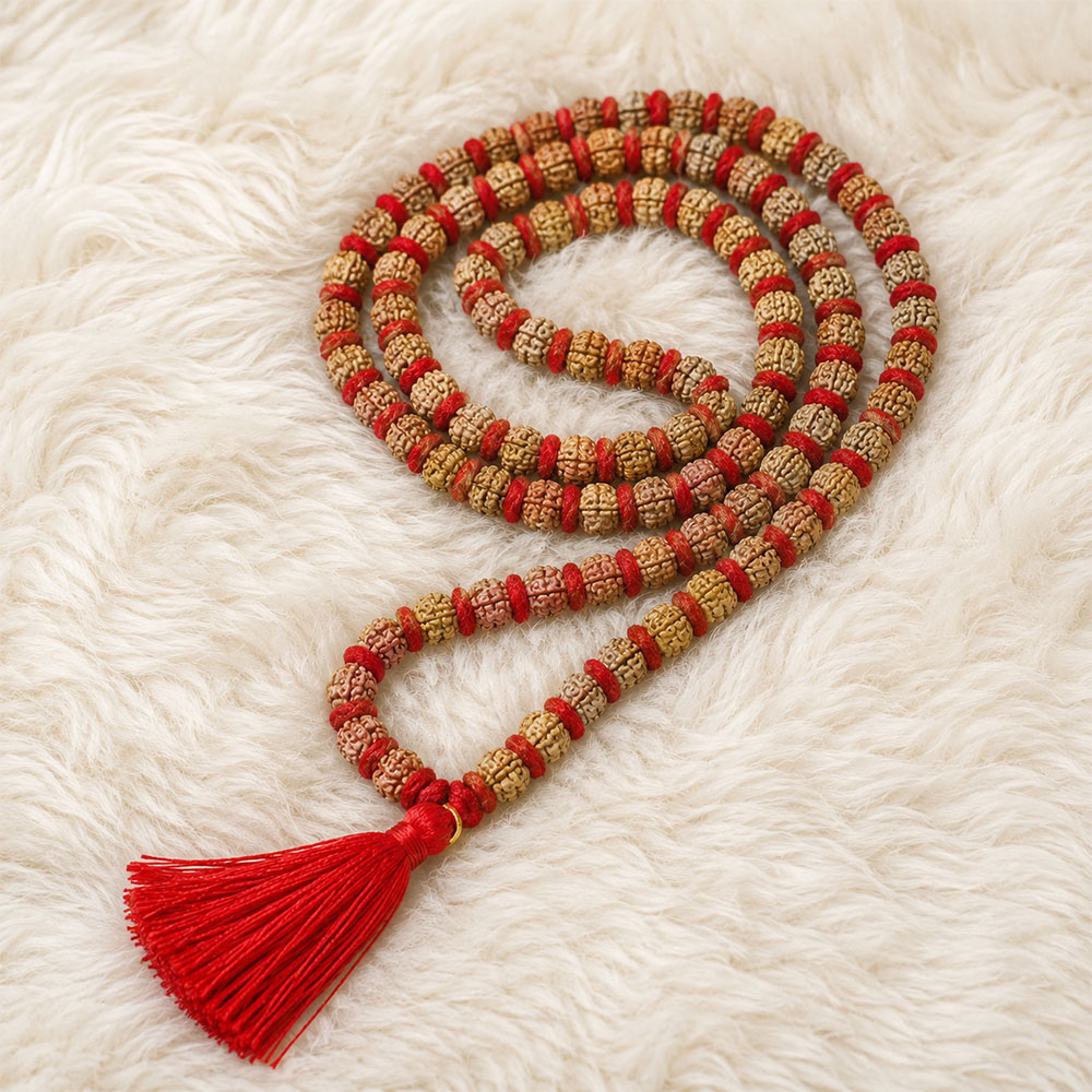 Original 5 Mukhi Rudraksha Kanthi Necklace for Men Women