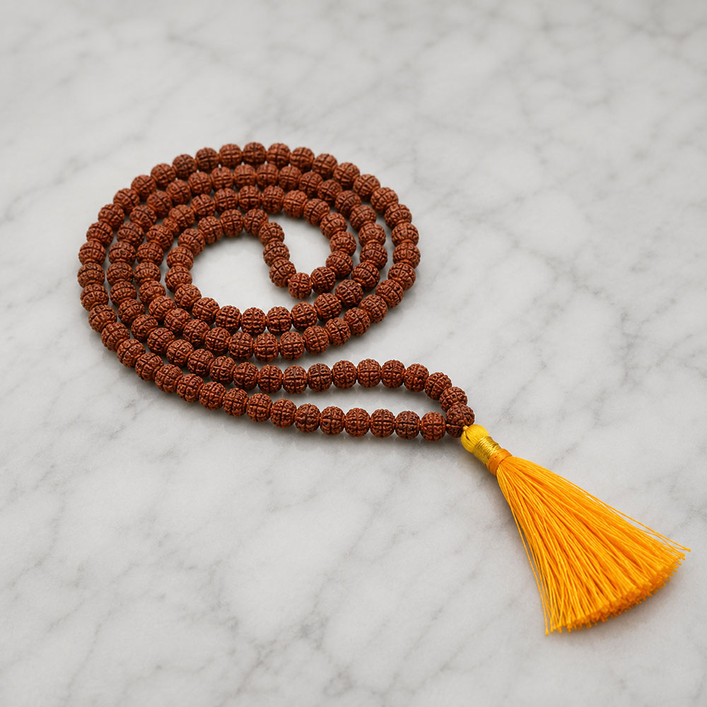 Premium 5 Mukhi Rudraksha Meditation Mala for Men Women