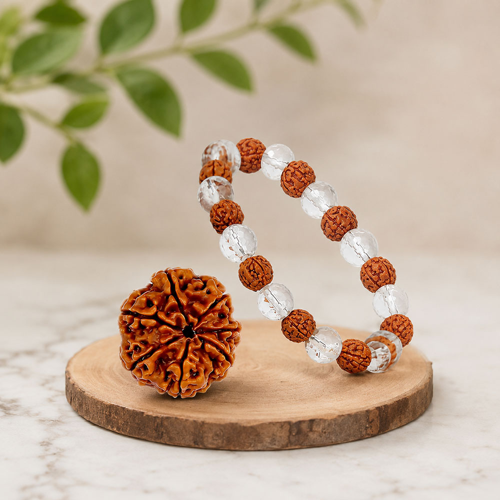 Premium 7 Mukhi Rudraksha Mala Bracelet Combo for Men