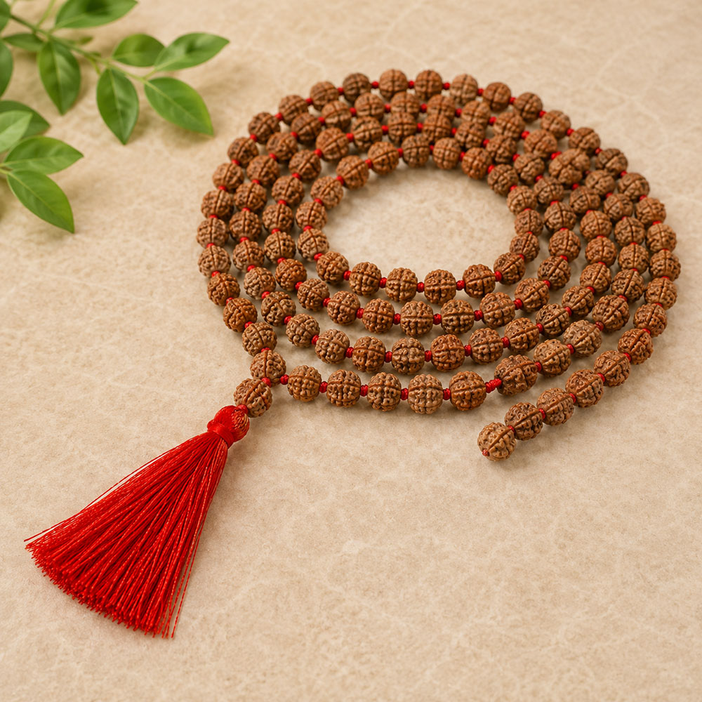 Premium 9 Mukhi Rudraksha Japa Mala for Men Women