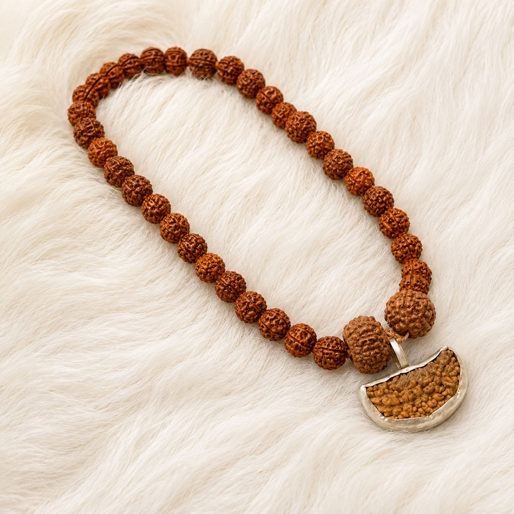 Premium Panchamukhi Rudraksha Japa Mala for Men Women